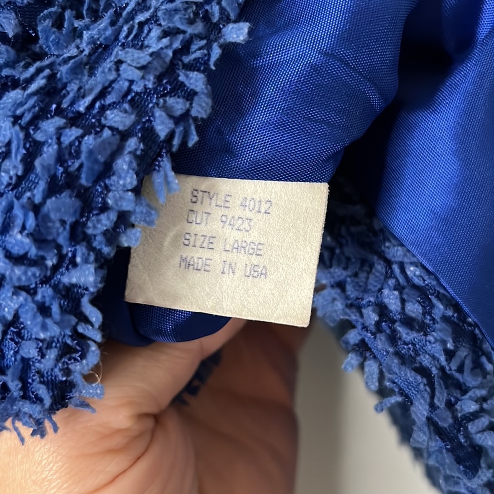 Emil Rutenberg Vintage Blue Blazer Textured Large - Picture 5 of 5